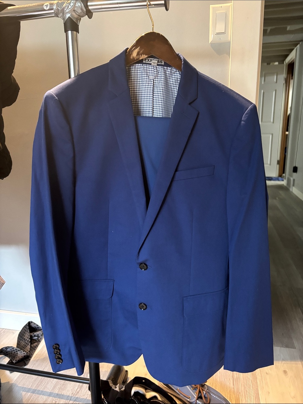 Express Men's Royal Blue Two-Button Sport Coat